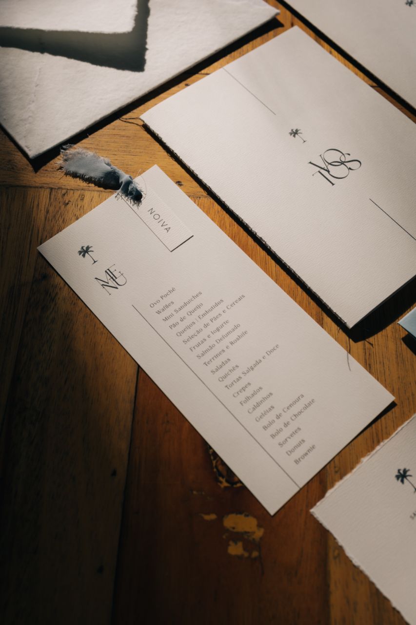 Menu individual personalizado do Ateliê Espoir
